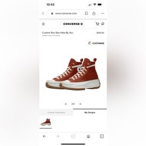 custom converse run star hike in rugged orange! size 7.5 excellent condition!